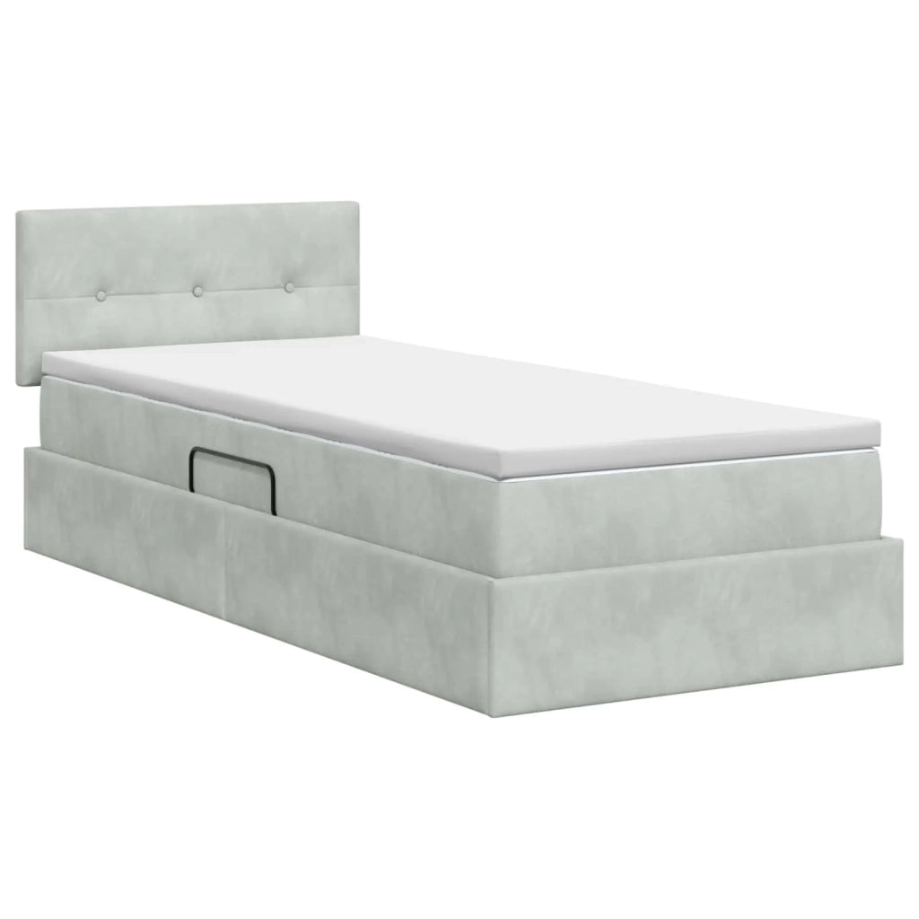 Letto con Contenitore Grigio Chiaro 100 x 200 cm Velluto 3458787