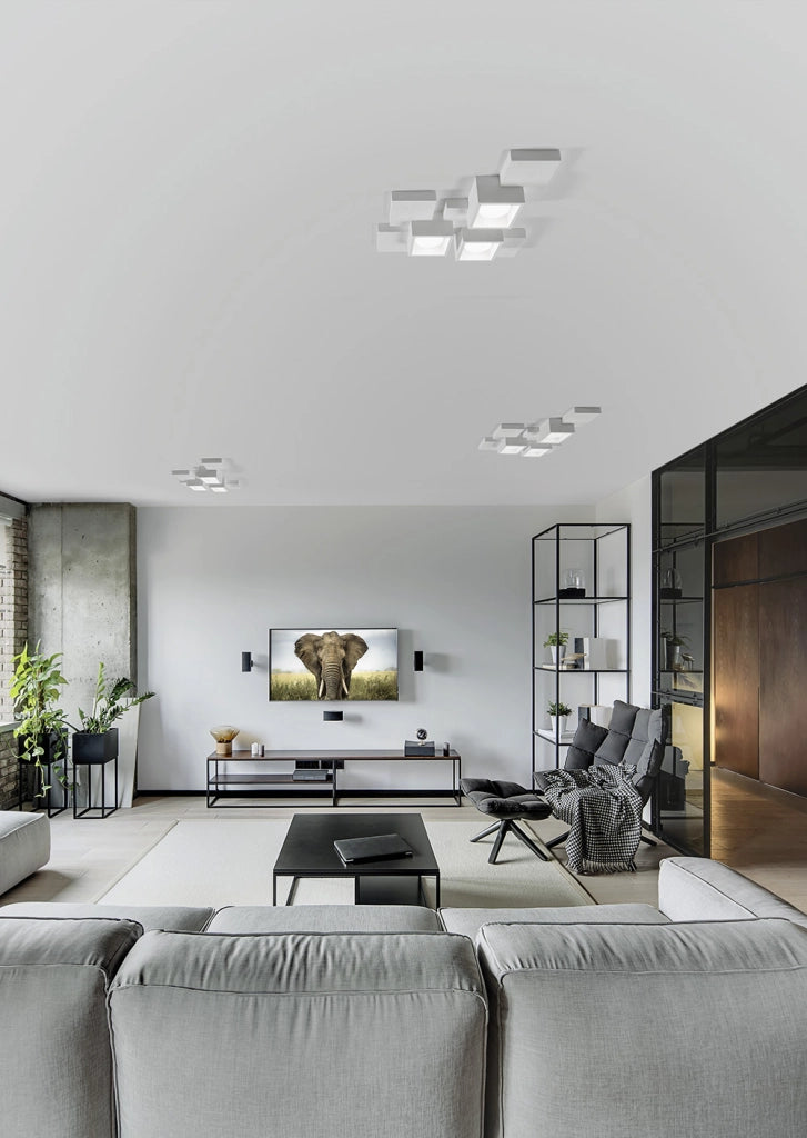 SIDE lampada da Soffitto 3 Luci Cubo LM attacco GX53 in gesso bianco