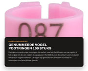 Set di anelli di identificazione per uccelli da 100 - 8 mm di diametro - Adatti per colombi/pollastrelli/papagalli - Colore rosa - Duraturo e facile da applicare