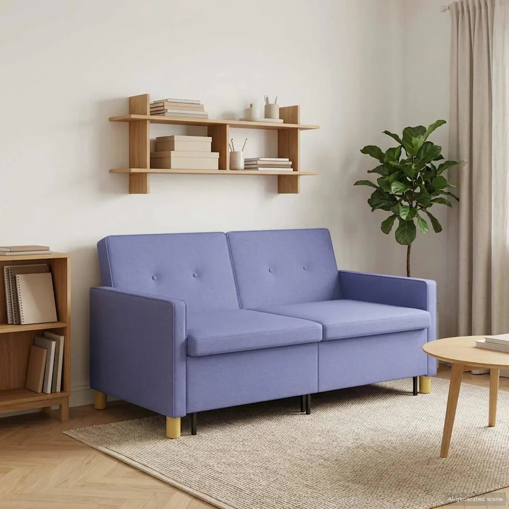 Divano Letto Estraibile Blu jeans Tessuto
