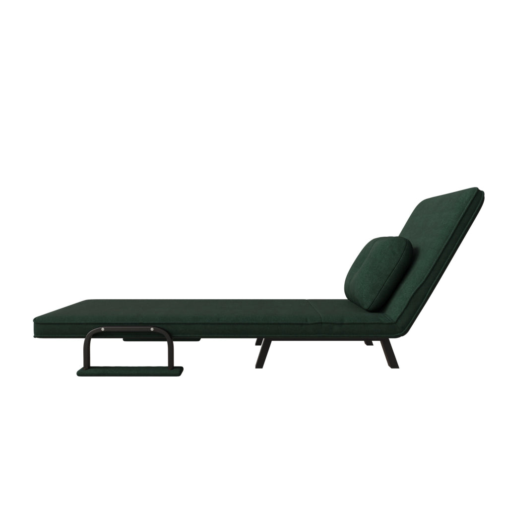 Poltrona relax reclinabile 5 posizioni; tessuto chenille; metallo; verde