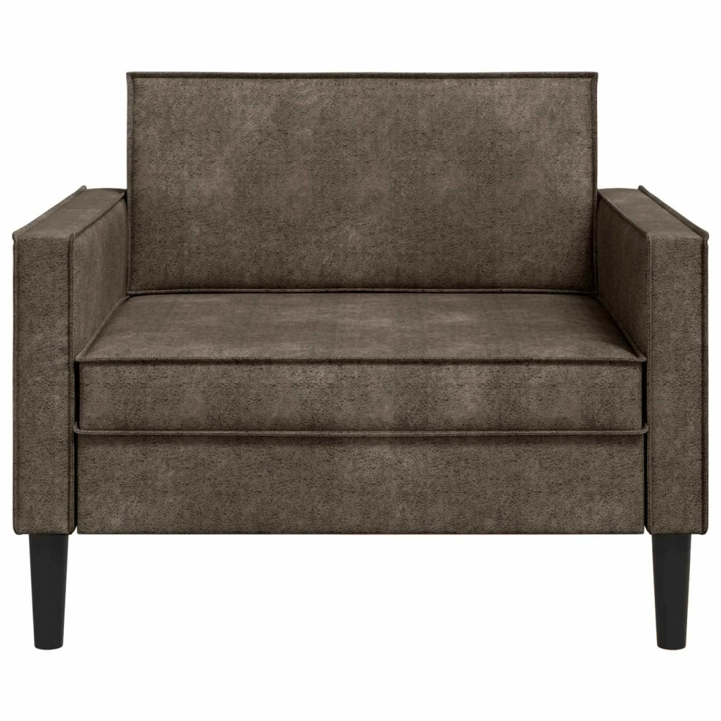 Poltrona XL Grigio Scuro Pelle Scamosciata Sintetica 42043528