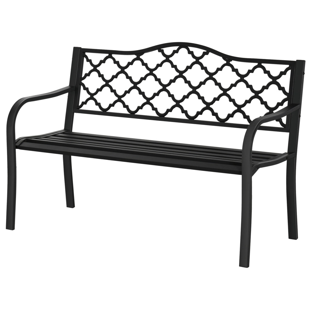 Panchina da Giardino 2 Posti ¨C zephmum ¨C Metallo Grigio Antracite 128x58.5x89 cm