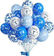 Decorazione di festa 7° compleanno - Balloni blu e bianco decorazione per bambini