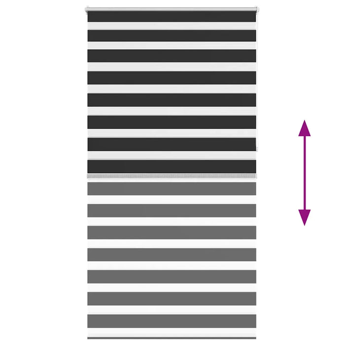 Tenda a rullo zebra 120,9x230 cm Tessuto Larghezza 116,7 cm nero 240220