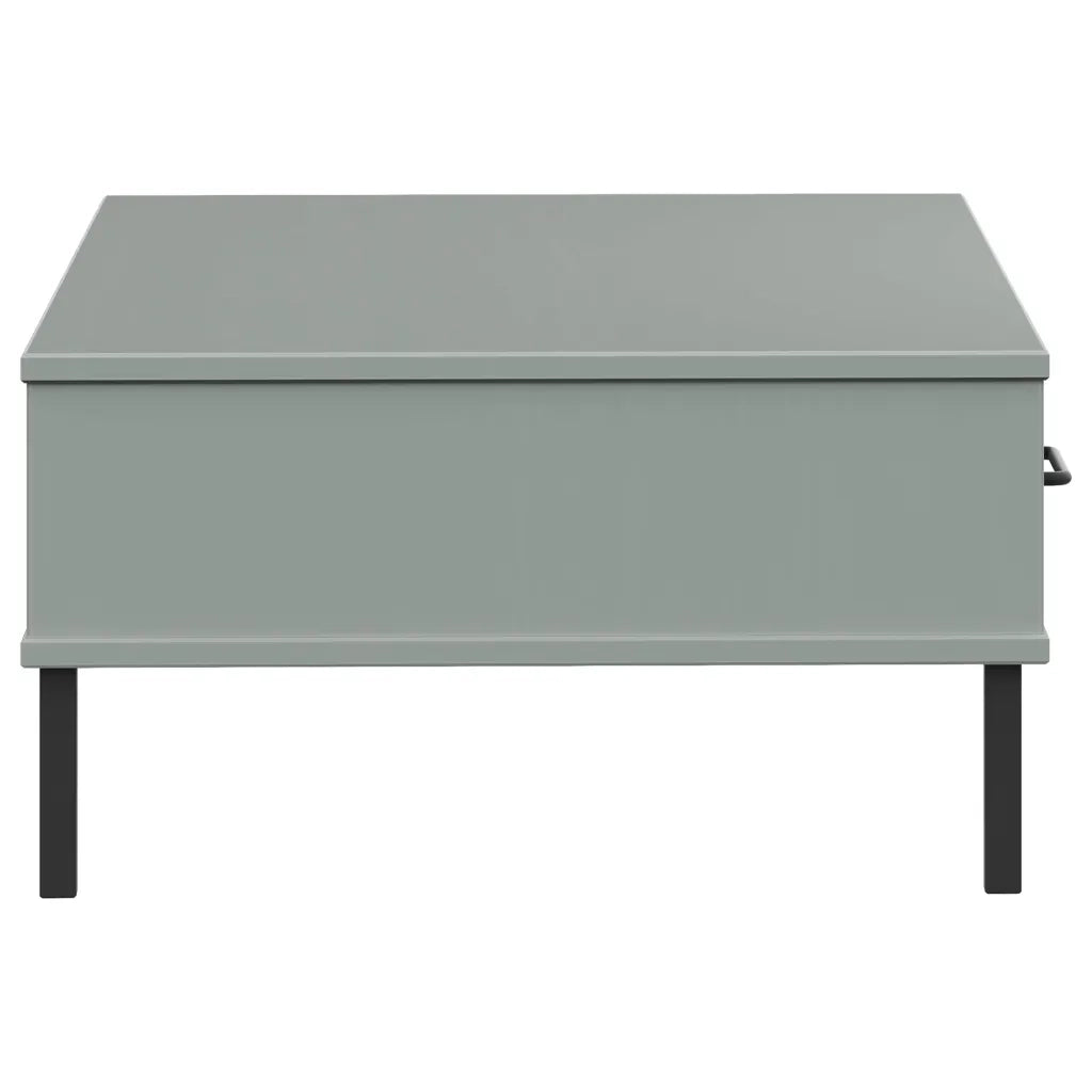 Tavolino salotto | Tavolino da caff¨¨ | Tavolino da Soggiorno Gambe Metallo Grigio Legno Massello Pino OSLO
