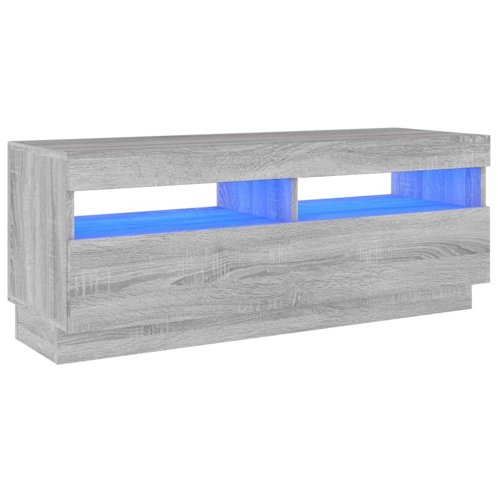 Mobile TV multimediale mensola TV credenza mobile TV sala da pranzo soggiorno camera da letto con luci LED Sonoma 100 x 35 x 40 cm grigio 02_0026795