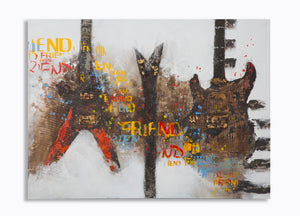 Dipinto su Tela Chitarre Arty 120x3,5x90 cm in Legno e Canvas