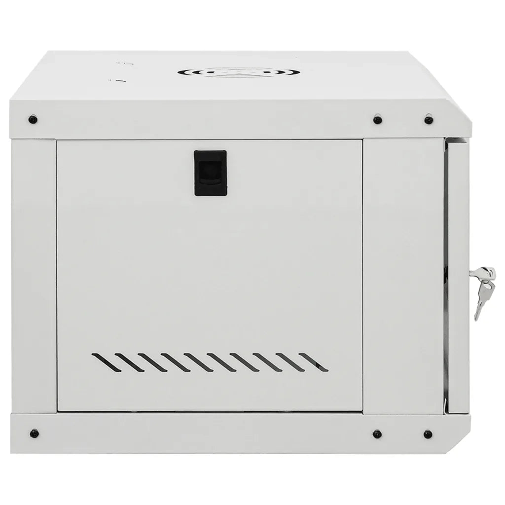 Armadio di rete a parete 6U 53 x 40 x 30 cm serratura di sicurezza facile manutenzione stile contemporaneo acciaio grigio 02_0045826