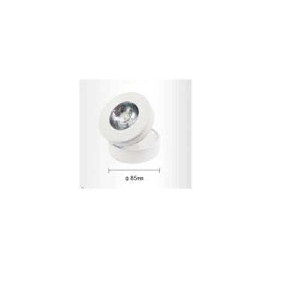 Trade Shop - Faretto Led A Superficie Orientabile 7w Luce Naturale Fredda Calda Bianco F-7w-b -