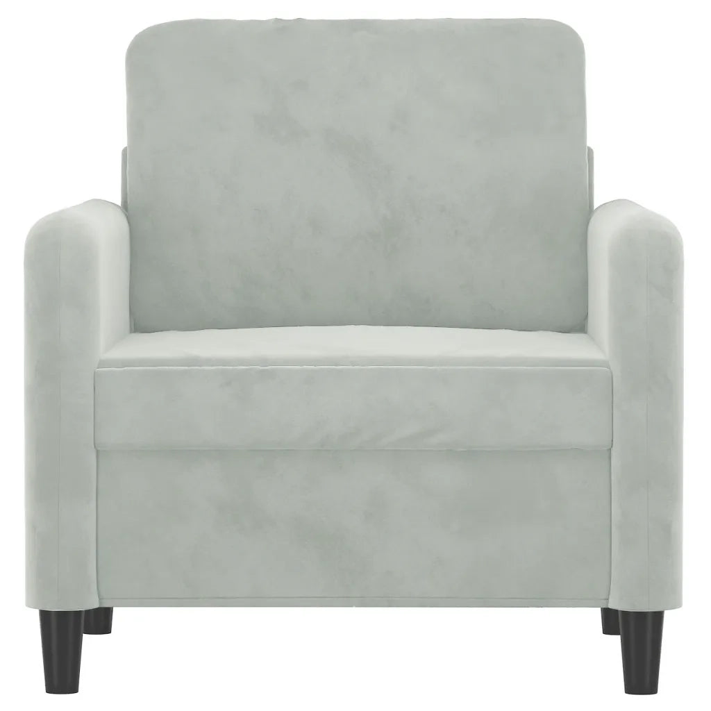 Poltrona-Divano Sedia Grigio Chiaro 60 cm Velluto 441741