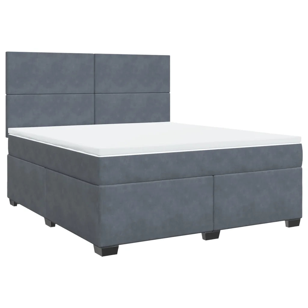 vidaXL Giroletto a Molle con Materasso Grigio Scuro 180x200 cm Velluto