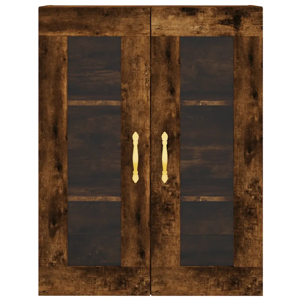 Armadietti a Parete 2 pz Rovere Fumo in Legno Multistrato 3197926