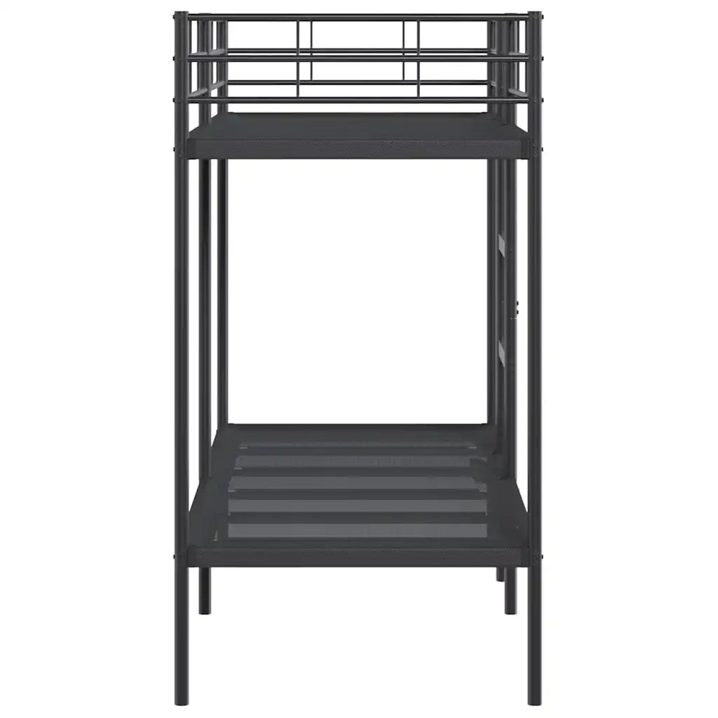 vidaXL Letto a Castello senza Materasso Nero 80x200 cm in Acciaio