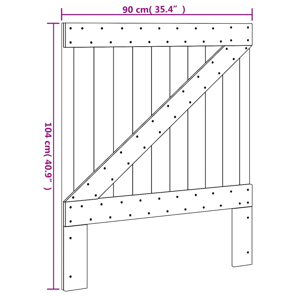 Testiera | Testata 90x104 cm in Legno Massello di Pino