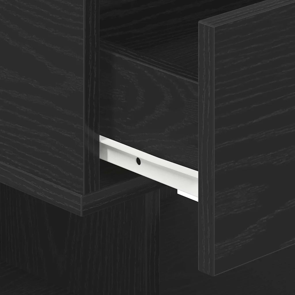 Armadio da Notte Rovere Nero 40 x 35 x 65 cm Legno multistrato 862699