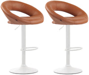 Set di 2 sgabelli da bar Olinda in finta pelle marrone chiaro,bianco
