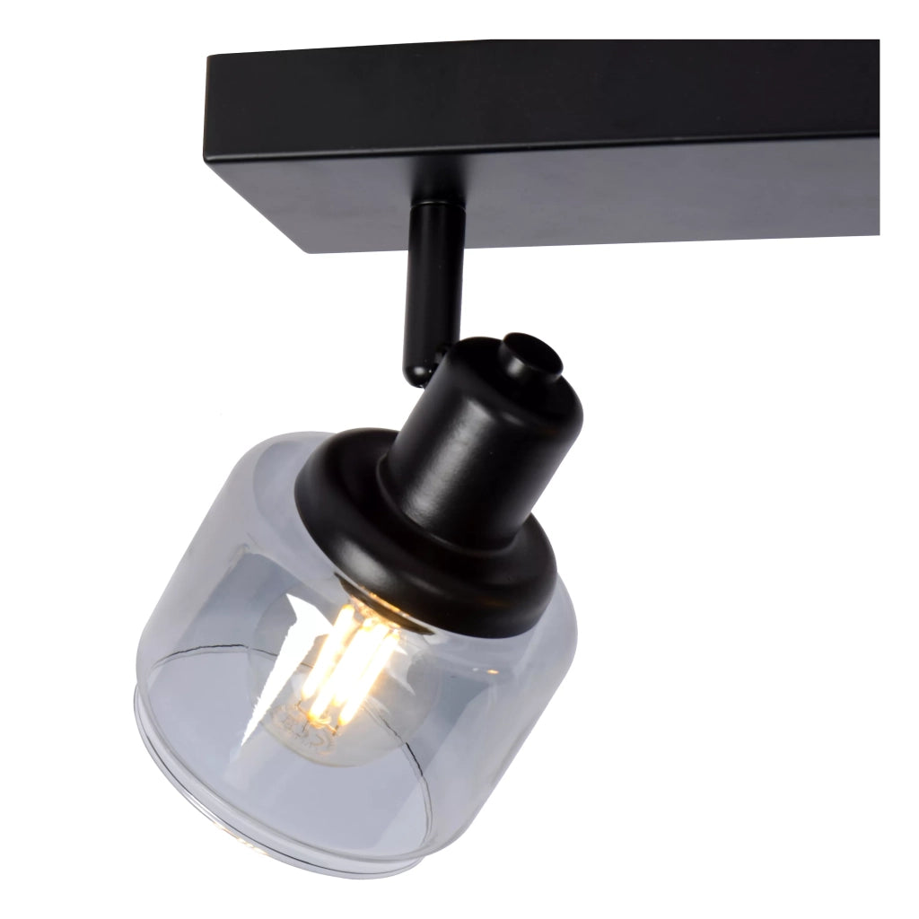 Plafoniera doppio faretto Lucide Bjorn nera 2xE14 40W