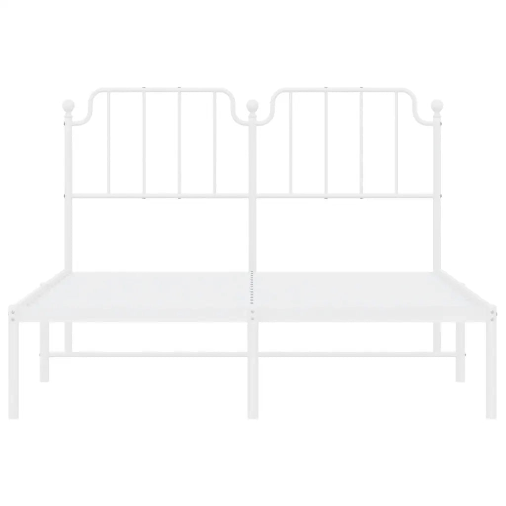 Giroletto con Testiera Metallo Bianco 135x190 cm 373935