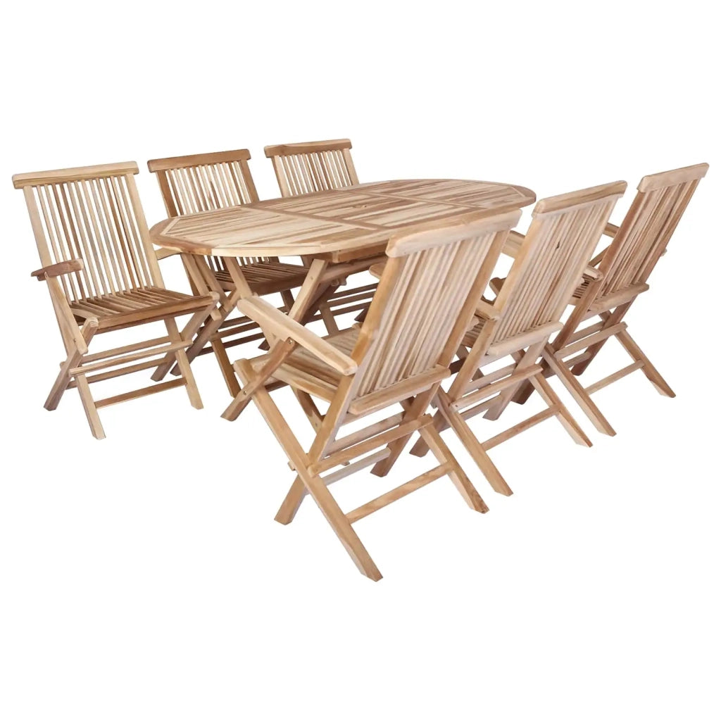 Set di Mobili da Giardino 7 pz Naturale Legno di teak solido 3418864
