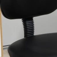Sgabello con Rotelle, Regolabile in Altezza 69-91 cmn, Schienale Reclinabile e Poggiapiedi Regolabile, Nero
