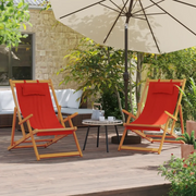 Sedie da Spiaggia Pieghevoli 2 pz in Tessuto Rosso 3214480