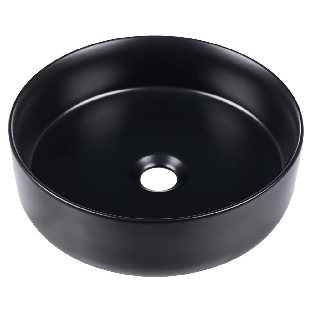 Lavabo da bagno in ceramica ⌀ 40 cm nero stile glamour