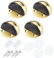 Stopper per porte in acciaio inossidabile - 4-pack - Stopper per piastrelle - Stopper superiore in gomma - Installazione con adesivo/ viti - Accessorio di protezione per pavimento a forma di mezzaluna - 4,5*2,6 cm