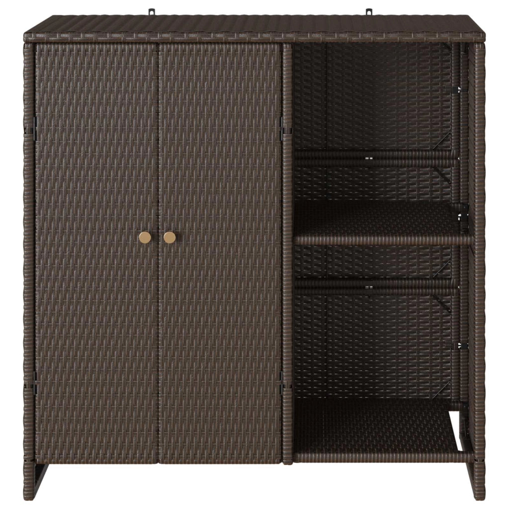 Mobile contenitore rettangolare moderno 100 x 36 x 102 cm pratico stile contemporaneo rattan marrone 02_0058055
