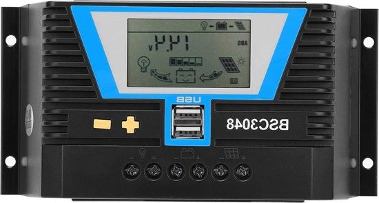 Regolatore di Carica Solare 30A per Batterie Varie - Controllo di Ricarica Intelligente - 12V/24V/36V/48V