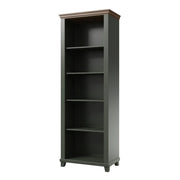 Biblioteca ASSIA verde scuro e legno 71 cm - 5 nicchie aperte - Eleganza sobria e design