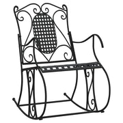 Panca da giardino mobili da esterno per patio panca a dondolo per terrazza 84 cm acciaio nero 02_0011847