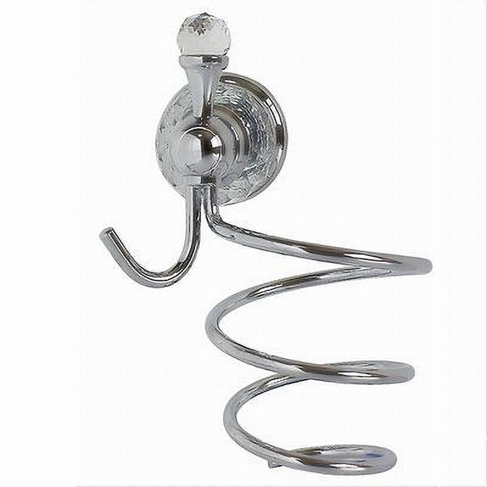 Trade Shop - Porta Phon Asciugacapelli Supporto Montaggio A Parete Arredo Bagno Crystal 52833 -