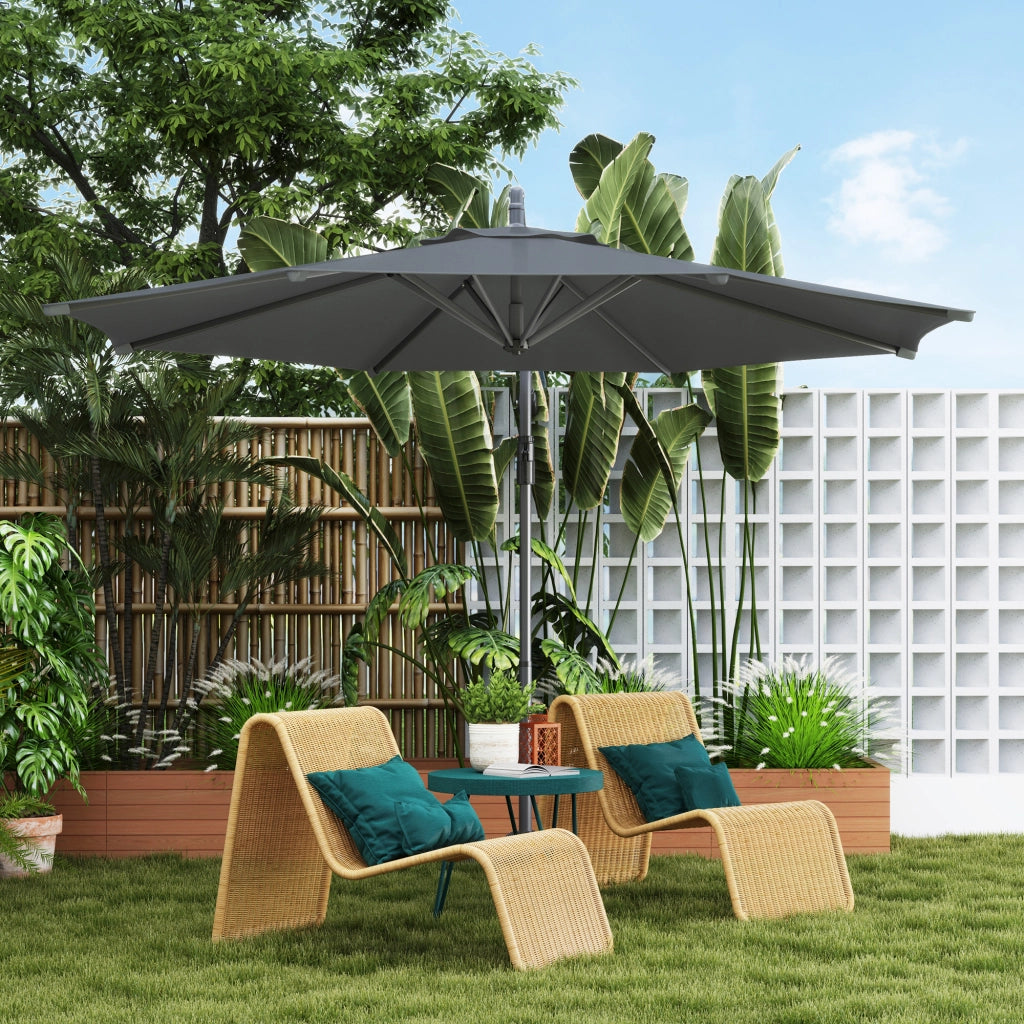 Ombrellone da giardino ottagonale pieghevole ¨C Zephmum ¨C Grigio scuro diametro 3 m
