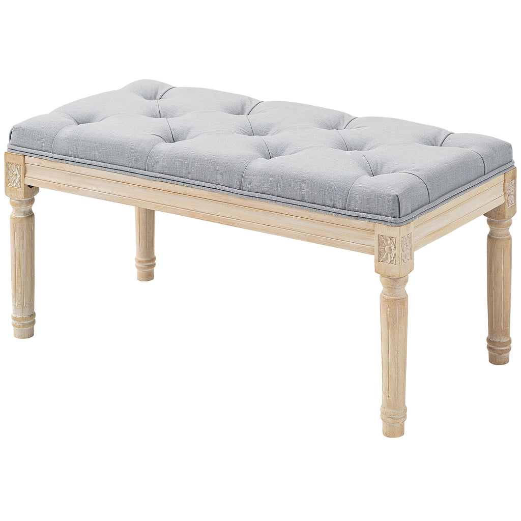 Pouf piedi letto imbottito in tessuto ¨C zephmum ¨C grigio chiaro