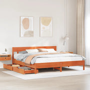 Letto senza Materasso-Struttura Letto Marrone Cera 180x200 cm in Legno di Pino 156998