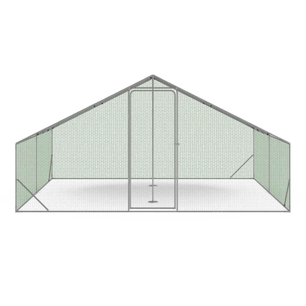 IDMarket - 16 m² di pollaio con recinto in rete d'acciaio zincato 4x4 M