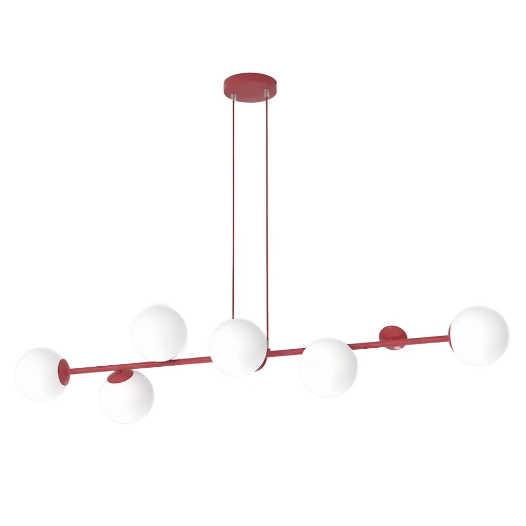 Lampada sospesa MAGNUS 8xE14 vetro bordeaux-bianco Emibig