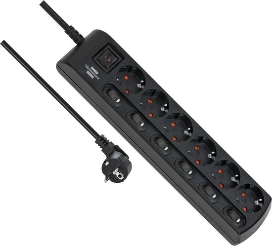 Scatola di connessione individuale a 6 vie con cavo - Nero
