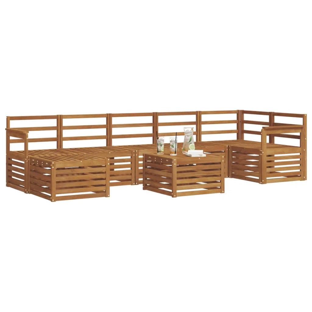 Set divano sezionale 8 pcs Naturale Legno di Acacia Massello 3375194