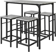 Set da giardino - 4 Sedili - Piatto da bar - Protezioni pavimento - Piatto da bar (LxPxD) 100 x 87 x 60cm - Sedile (LxPxA) 32 x 32 x 55cm