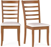 Set di 2/4 Sedie da Pranzo con Gambe in Legno di Gomma, Sedile Imbottito, Schienale Alto, Sedie Laterali Imbottite senza Braccioli per Sala da Pranzo, Cucina e Soggiorno (Beige)