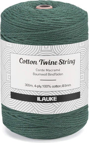 Corda di Macramé in Cotone 3MM x 300M - Ideale per la Decorazione delle Pareti, i Trappoli dei Sogni e il Ricamo Creativo