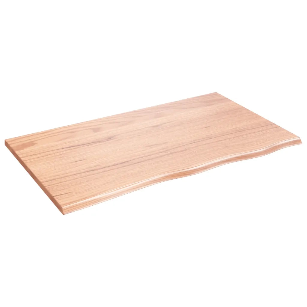 Piano Bagno Marrone Chiaro 100x60x2 cm Legno Massello Trattatocod mxl 71904