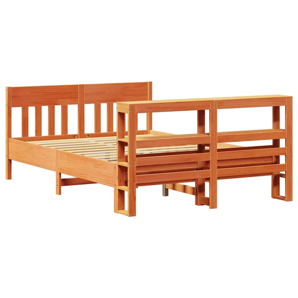 vidaXL Letto senza Materasso Marrone Cera 140x190 cm in Legno di Pino