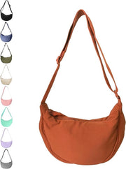 Borsa a forma di mezza luna in nylon per donne - versatilità - 1 pezzo - nero - nylon