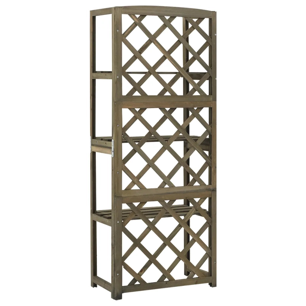 Graticcio con Ripiani Grigio 55x30x140cm in Massello di Abete CFW7076433