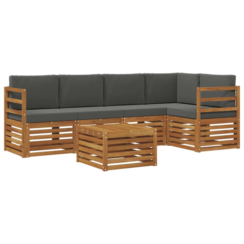 Set divano sezionale con cuscino 6 pcs Naturale e Antracite 3374832