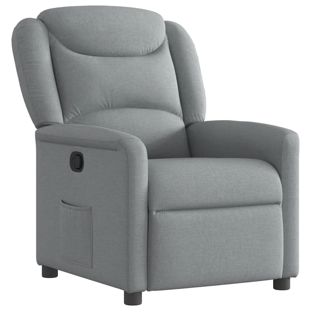 Divano Sedia-Poltrona Reclinabile in Tessuto Grigio Chiaro 276846
