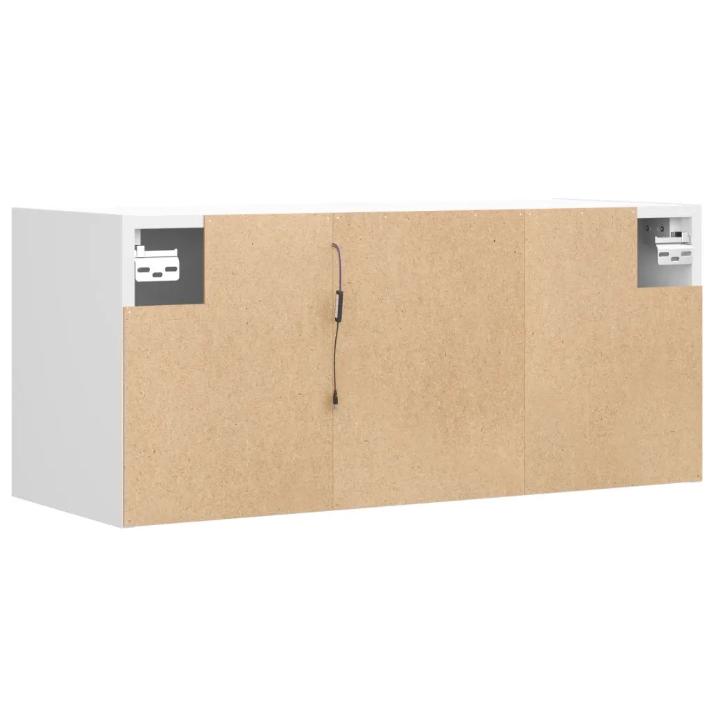 Mobile TV a Parete con Luci LED Bianco 80x31x35 cm